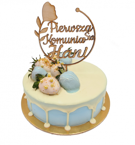 Truskawkowa komunia blue+topper