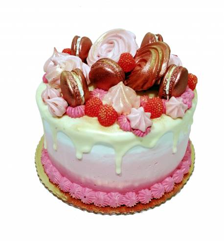 Drip cake różowy