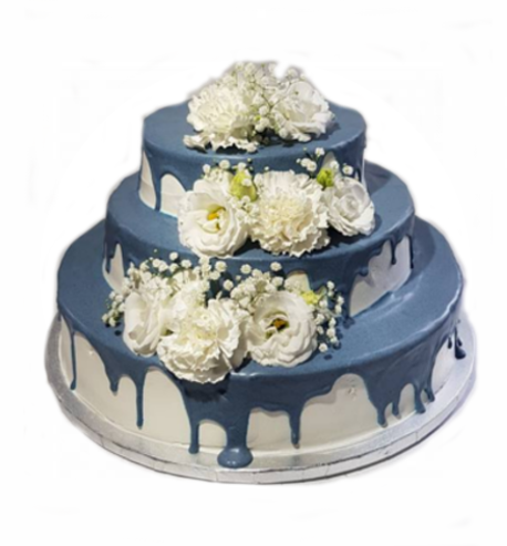 Tort  drip cake niebieski