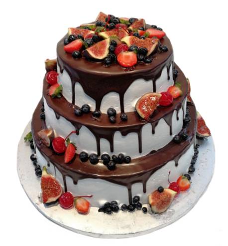 Drip cake owocowy