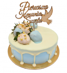 Truskawkowa komunia blue+topper