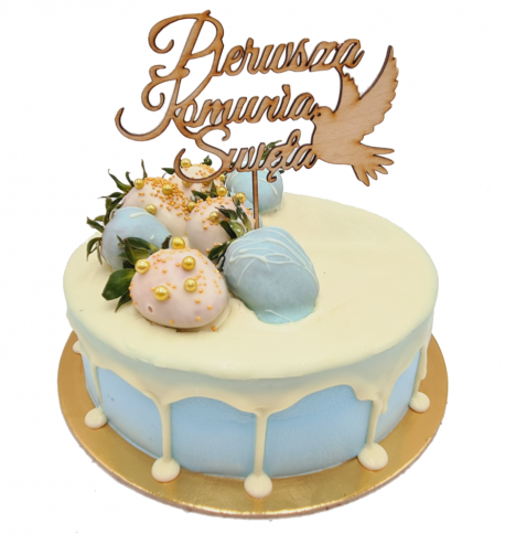 Truskawkowa komunia blue+topper