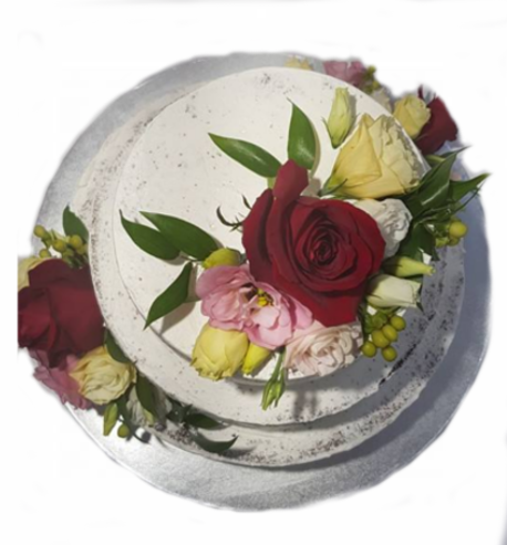 Tort naked cake - różany ogród