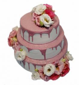 Drip cake różowy